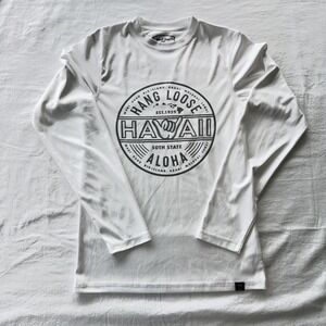 Island Crew‎ Hawaii - Hang Loose Aloha Shirt LS White Shirt -Size Small